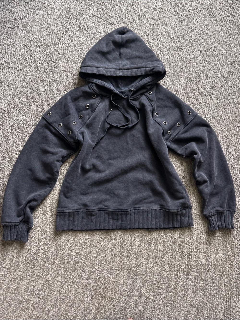 EVEREVE Grunge Style Hoodie with Grommet Accents